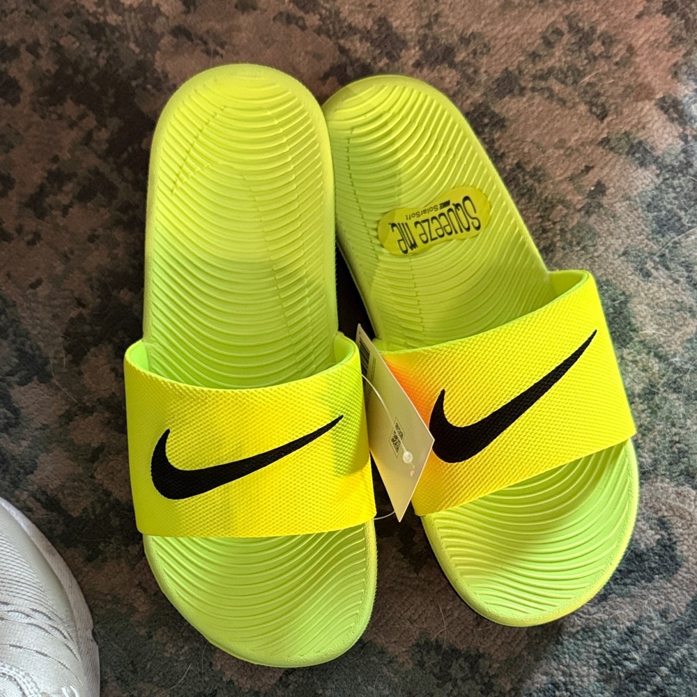 Nike Neon Yellow Slide Sandals